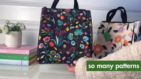 kate spade new york Portable Soft Cooler Lunch Bag, Thermal Tote with Insulated Interior Lining and Storage Pocket, Lunch Tote for Women, Rise and Shine