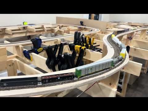 Layout Update 6 - More Sub-roadbed, Roadbed, Track Installation and Digitrax DCC system reinstalled.