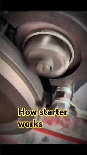 How starter works on engine to start. Flywheel gears, engine starting system. #starter #elecrical