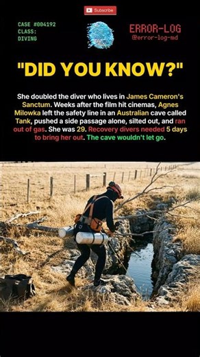 CASE 4192 - Agnes Milowka (2011) 250 metres past the main line, alone #shorts #history