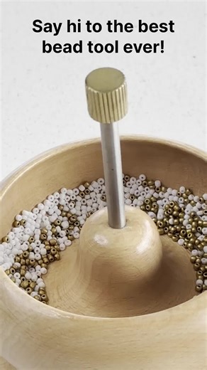 Jewel School✨💌🍏🧵 on Instagram: "It’s time for you to get a bead spinner!👏🏻 Our bead spinner makes stringing beads a breeze! No special skills, batteries or electricity is needed! Just spin, and hundreds of beads quickly slide onto your needle in seconds! Simply add beads, insert your beads, and spin away! Get yours at the link in our bio!💙"