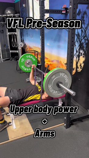@Cooperranderson prepping for the VFL pre-season and regular season!! Missing some exercises but for the ones shown- Reps: Bench 4x6 Row 4x6 landmine 3x8 e.s Arms all 3x10 #footy #workout #training #gym #pt #afl #athleteworkouts #running #athlete #workouts #coach #trainer #athletetrainer