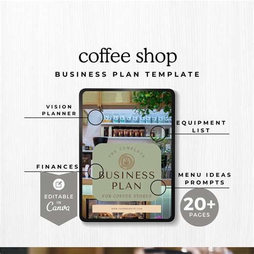 Coffee Shop Business Plan Template – Canva Editable Café Startup Guide for Van, Pop‑up or Bricks‑&‑mortar - Etsy