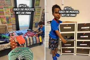 How 6-year-old gets ready for the week stuns viewers: "teach the process"