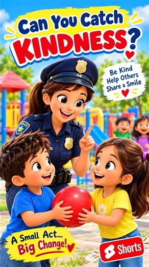🚓Police Officer Teaches Kids the Power of Kindness! ❤️ | NURSERY RHYME | #shortvideo #shorts