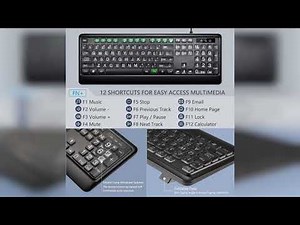 Review: Large Print Backlit Keyboard, USB Wired Computer Keyboard, Full Size Keyboard with Whi...