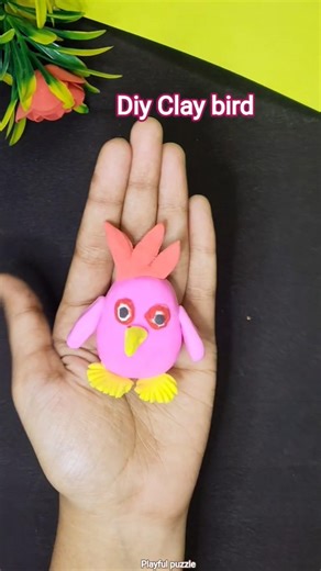 DIY Clay Bird Toy for Kids 🐦 | Fun & Creative Craft 💥#shorts #diy #viral #craft #kidsvideo #clayart