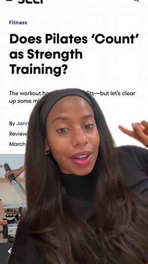 I get asked a lot whether or not pliates “counts” as strength training. My answer is always it depends on how you are defining strength training. I’m a firm beleive that women need some form of lifting weights in their workout regimen to live a longer healthier more mobile life. #pilates #strengthtraining #pilatesinstructor