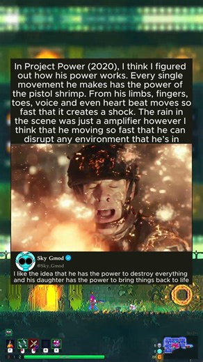 In Project Power (2020), I think I figured out how his power works. Every single movement he makes