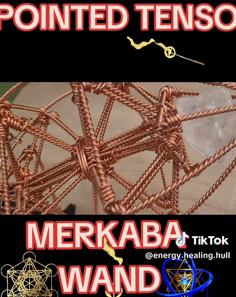 12 Pointed Merkaba Wand Made With Ra-Mu cubit and Earth Resonance 333mhz cubit plus 2 quartz crystals