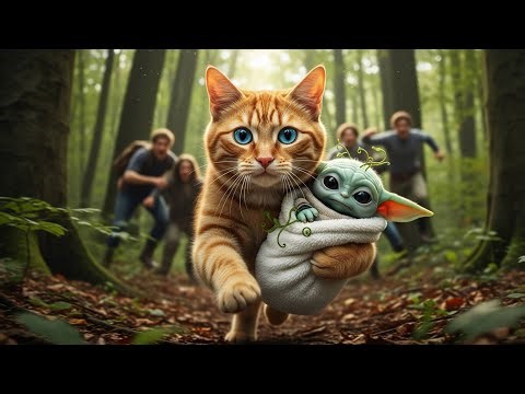 Mama Orange Cat Rescues Alien Baby from Forest | Heartwarming Sci-Fi Story #cat #orangecat