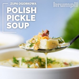 Zupa ogorkowa is a Polish pickle or sour cucumber soup, it is easy to make and my version rocks celeriac, potato, parsley root, carrot, bacon & dill. This dish will go from your store cupboard to your table in around 45 minutes, it tastes fantastic and it’s very easy to cook. https://www.krumpli.co.uk/zupa-ogorkowa/ | Krumpli - Eating In Should Be Special Too