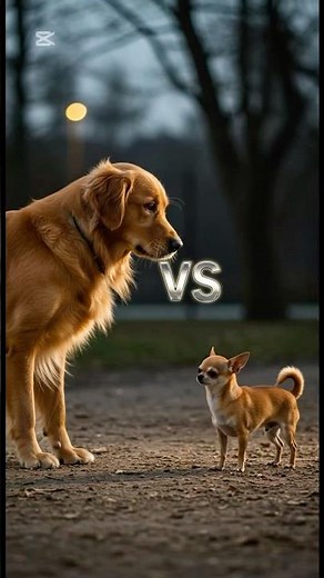 Golden vs chihuahua! Battle to the death! Who will won? #goldenretriever #chihuahua #shorts #dog