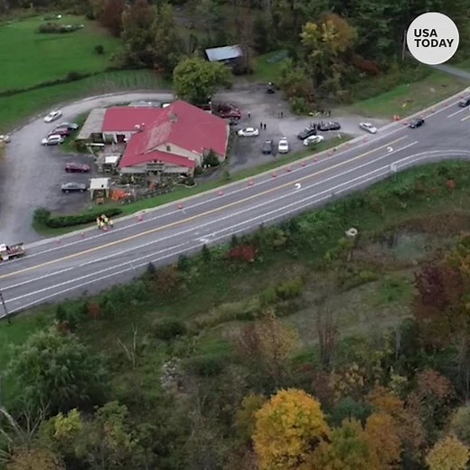 Drone video shows deadly limo crash site in upstate New York