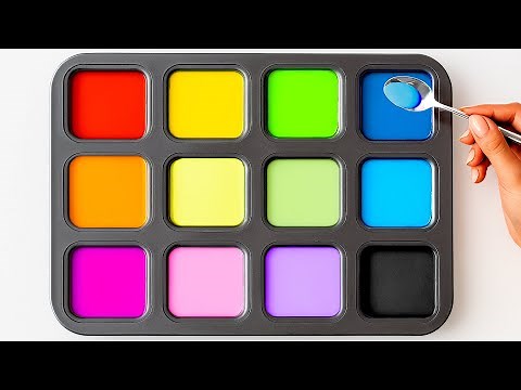 Satisfying Color Mixing Magic: 5 Paints → 45 Beautiful Colors!