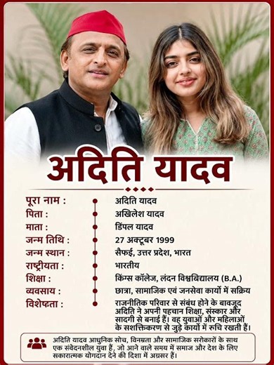 अखिलेश यादव की बेटी अदिति यादव का जीवन परिचय ❗ biography #ytshorts #gk #politics