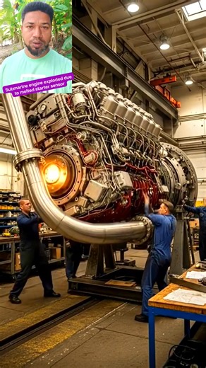 Submarine engine exploded due to melted starter sensor. #reelsviralシ #AI #menufactory #engineering #mashinework #factorywork #usa #suggestedforyou #CommunityEngagement | Md Jahirul Alom