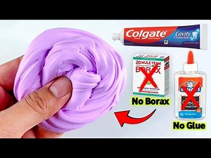 How to make Slime without Glue or Borax | No Glue No Borax Fluffy Toothpaste Slime at home [ASMR]