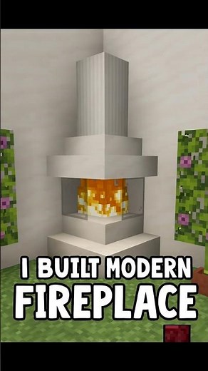 I Built a Modern Fireplace in Minecraft 🏡🔥| Cozy Interior Build #minecraft #gaming #trending #shorts