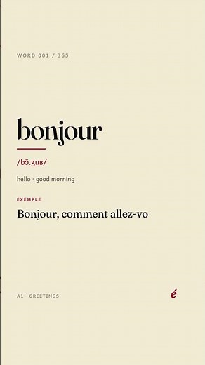 bonjour: meaning, pronunciation & example | DELF A1 · TEF TCF prep #001