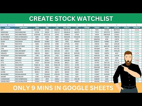 Build a Stock Watchlist with Live Data in Google Sheets