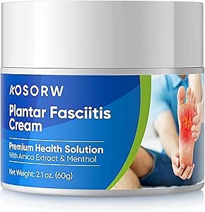 AOSORW Plantar Fasciitis Relief Cream - Natural Herbal Formula for Foot, Heel Spur, Ankle, Leg & Hand Discomfort - Premium Health Care Products - 60g / 2.1 Oz