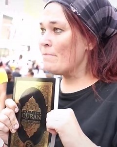 26K views · 670 reactions | This white lady is crying after receiving the Qur'an. In fact, the Qur'an saved her best friend. May Allah forgive us for taking Islam for granted. Those of us born into Islam should be grateful to Allah for the priceless gift of guidance. We don't own the copyright to this content | Make Zongo Great Again | Facebook