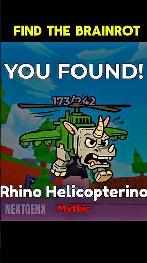 How To Get Rhino Helicopterino in Find the Brainrot #shorts #roblox