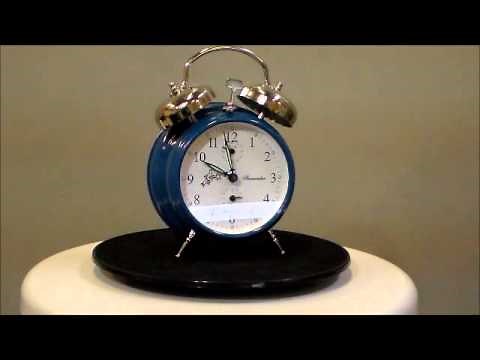 Sternreiter Azure Blue Loud Twin Bell Wind Up Alarm Clock