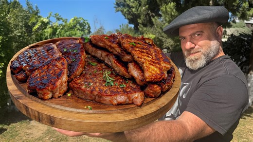 Juiciest Steak Ever Cooked on Open Fire