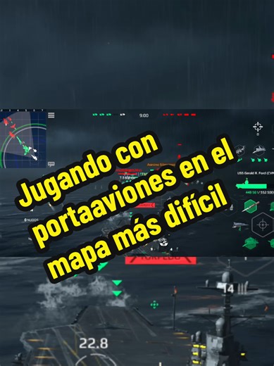 sobreviviendo en el mapa más difícil con un portaaviones #modernwarships #batallanaval #portaaviones #ussgeneralrford #mw