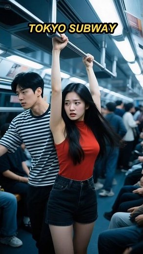 Tokyo Subway Stress: Her Expressions Say Everything #tokyo #rushhour #subway