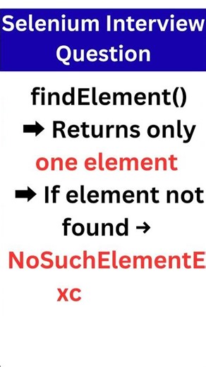 selenium Interview Question #java #javainterview #seleniumwebdriver #selenium
