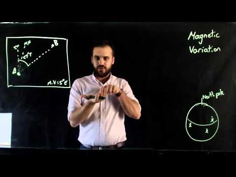 Magnetic variation map to compass