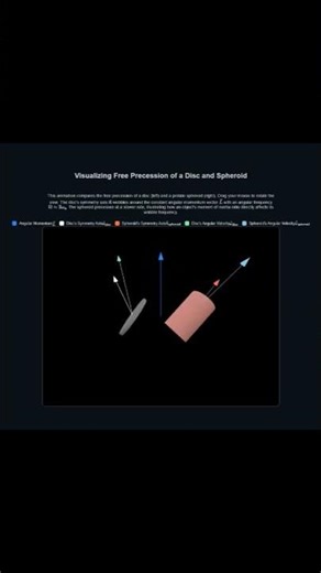 compare the free precession of a disc and a prolate spheroid