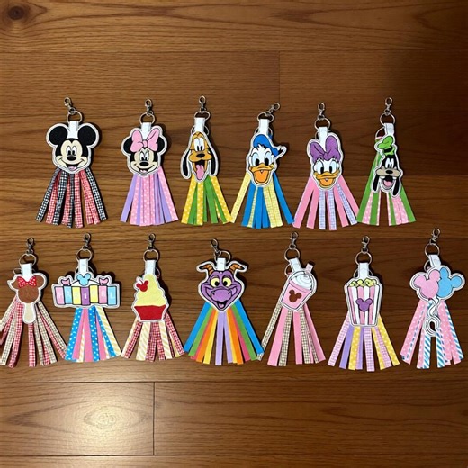 Embroidered Disney Character Inspired Keychain Bag Tag Backpack Luggage Tag Disney World Disneyland - Etsy