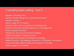 SAP Finance | Controlling Basic Setting | S4 Version 2025 | Part 4