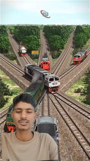 Many Train Locomotives Crossing Tracks #train #railtrack #railroad #railway #trainvideo