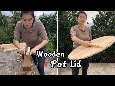 Rural Chinese Girl Makes Wooden Pot Lid | Full Traditional Carpentry Process 🌾