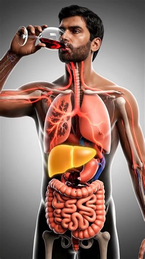 Wine vs. Liver: Alcohol Digestion Visualized 🍷⚠️ #MedicalAnimation