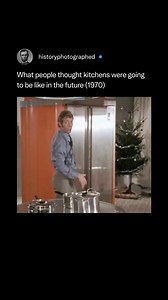 84K views · 746 reactions | A 1970 segment on the BBC program Tomorrow's World predicted the future kitchen would be a "super kitchen" featuring revolving cylindrical units for appliances and storage. This design included features such as a domestic computer for menus and instructions, as well as automated dry goods dispensers, aiming for maximum efficiency and ease of use. Credit: @bbc_archive | History In Pictures | Facebook