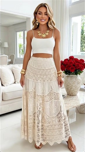 Crochet Boho Maxi Skirt for Summer Trends