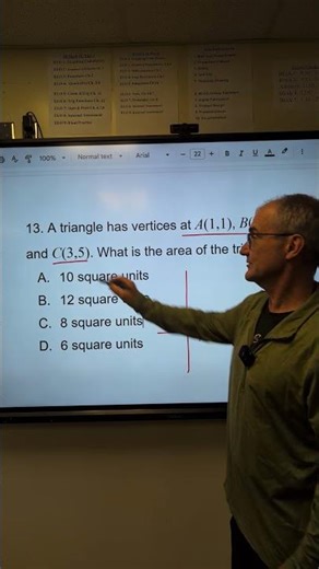 ASVAB Math, Area Triangle given coordinates #asvab #math
