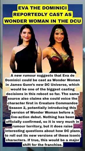 A new rumour suggests that Eva de Dominici could be cast as Wonder Woman