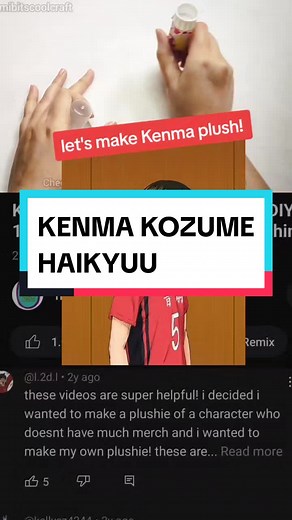 the full tutorial is on my youtube channel, if you want to make one 😊 #mimibitscoolcraft #kenmakozume #haikyuu #handmadeplush #animeplush #bonekahandmade