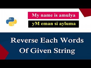 Python Program To Reverse The Each Word Of String