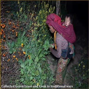 Traditional Green Vegetable Cooked with Primitive Technology | Nepali Village Family