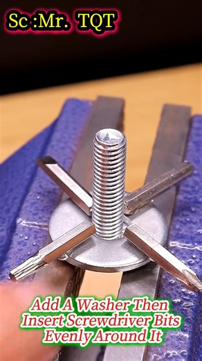 DIY Multi-Bit Tool Using a Bolt (Simple & Genius!)#shorts