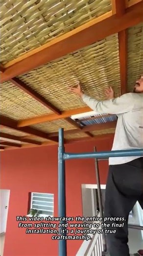Adding Natural Elegance with a Woven Bamboo Roof
