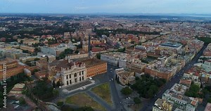 Rome Drone Aerial Helicopter Basilica di San Giovanni in Laterano Colosseum Flight Birds Eye View Tour Tourist Destination Roman Architecture Empire